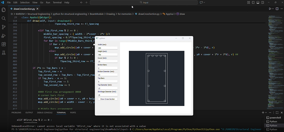 Drawing Cross Sections with Python